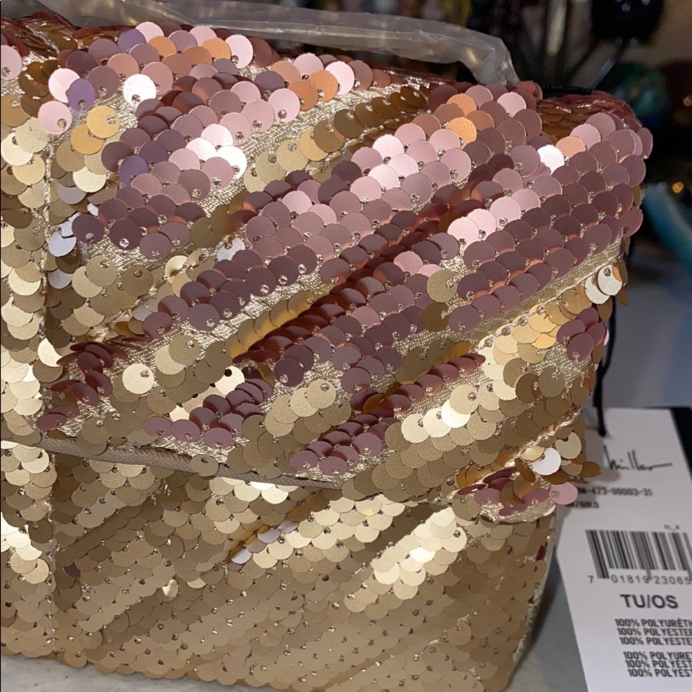 Nicole Miller Gold Sequin Evening Bag - Picture 3 of 5